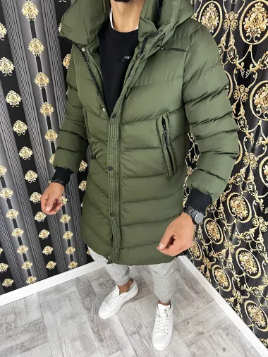 Geaca barbati groasa verde de iarna 8085 D1-5